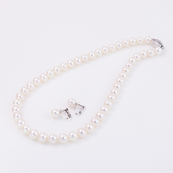 【真珠】アコヤ真珠　7～7.5mm　パール ネックレス　留め金具　シルバー　20付属品なし