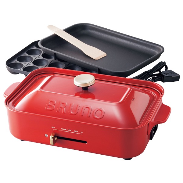 BRUNO BOE021 RED コンパクトホットプレート 新品 - 調理器具