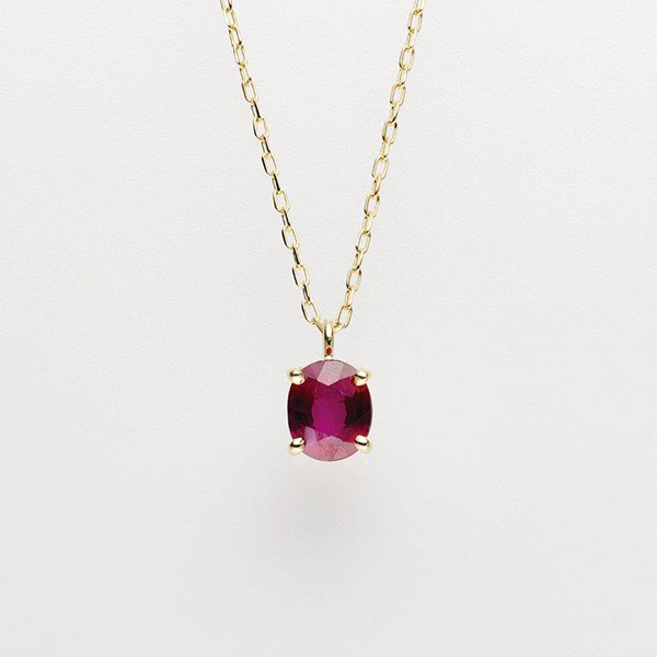 K18WG ルビー ペンダントトップ 1.00ct 花柄 Z5262ネックレス