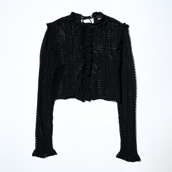 qRosy luce/[W[[`Frknit lace blouse@(BLACK)