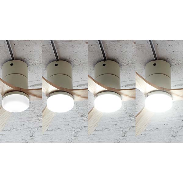 〈ジャバロエルフ〉Modern  Collection LED シーリングファン REAL wood blades (昼光色)JE-CF004MWH