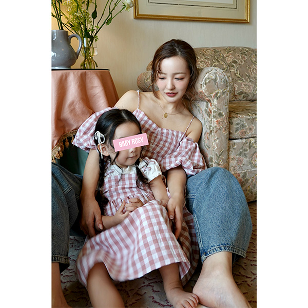 qRosy luce/[W[[`FrKIDS GINGHAM CHECK CAMI DRESS@(PINK)