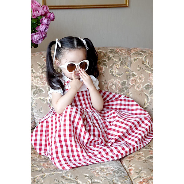 qRosy luce/[W[[`FrKIDS GINGHAM CHECK CAMI DRESS@(RED)