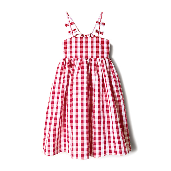 qRosy luce/[W[[`FrKIDS GINGHAM CHECK CAMI DRESS@(RED)