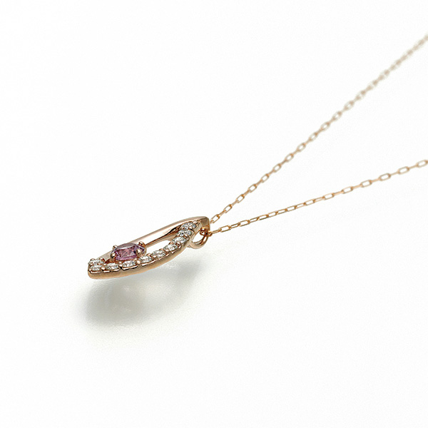 専用JK190★高級 パパラチアサファイア0.12ct K18PG ヘッド 鑑付 芝翫香〉K18PGダイヤ入パパラチアサファイアペンダント｜近鉄