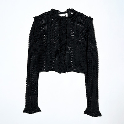 qRosy luce/[W[[`Frknit lace blouse@(BLACK)